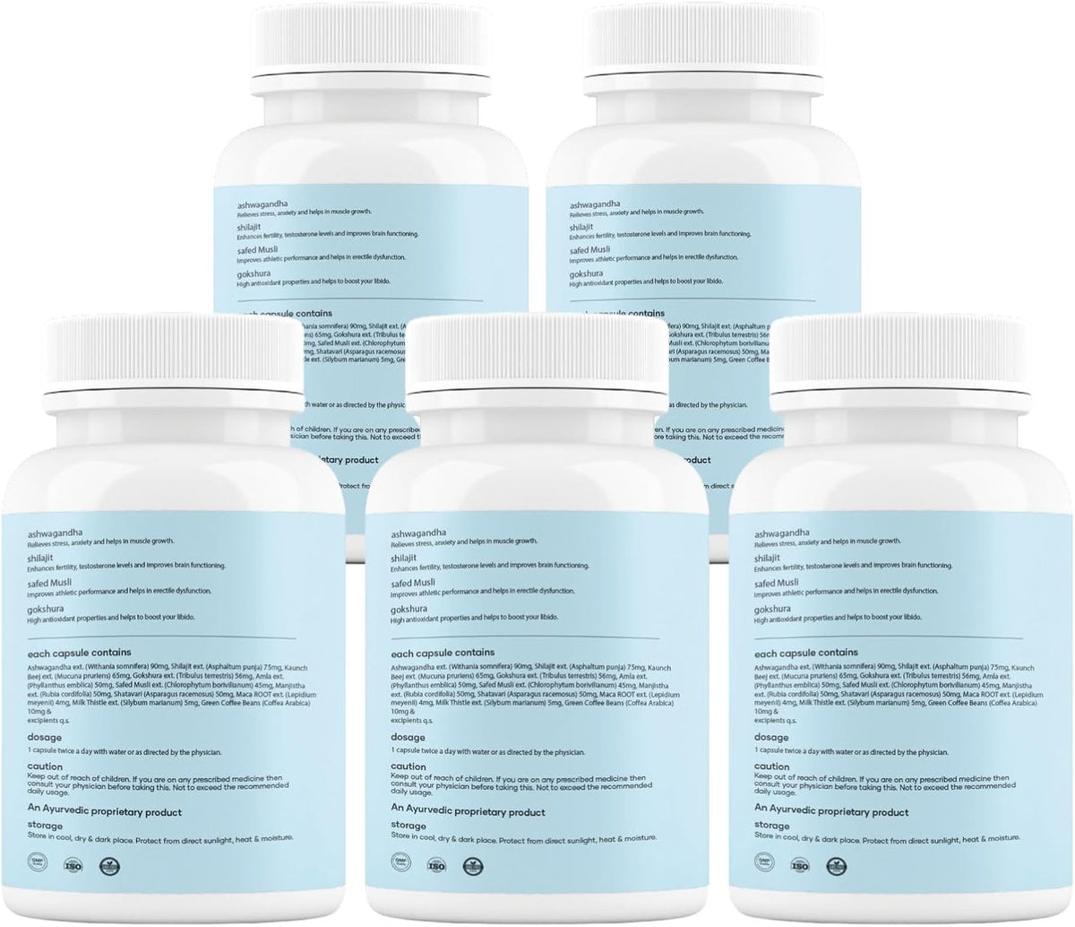 Mars Surgemax Natural Cápsulas con Shilajit y Safed Musli, Pack de 5, 300 Cápsulas - görsel 7