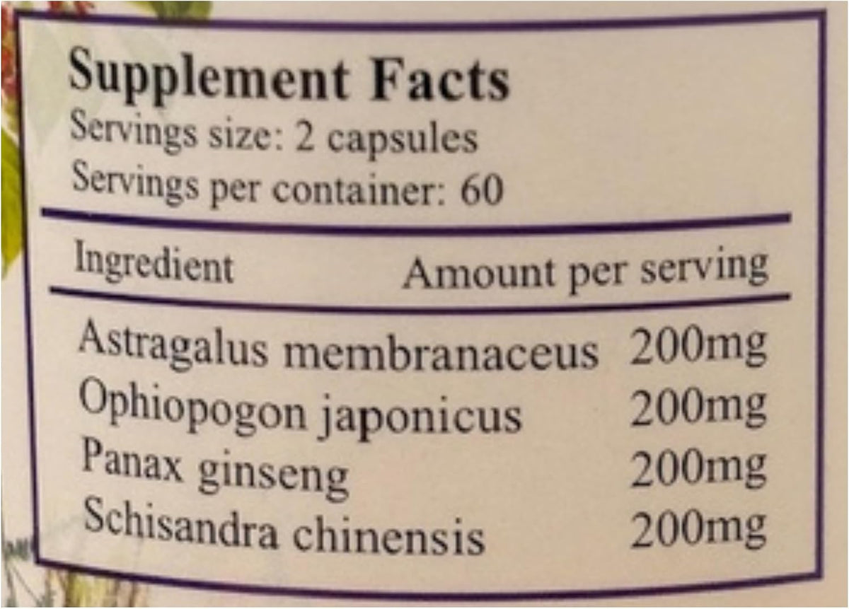 Chi's Enterprise Chi Energy 120 Cápsulas – Ophiopogon japonicus (200 mg): Conocido por sus propiedades hidratantes – Image 2