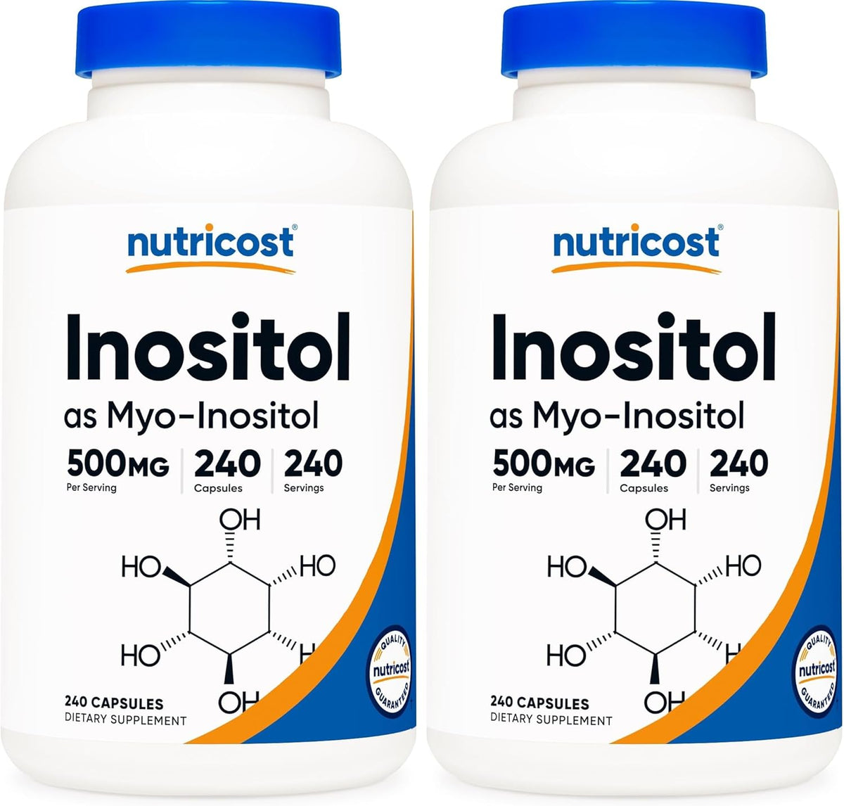 Nutricost Inositol 500mg, 240 Cápsulas Veganas - Myo-Inositol, Sin OMG, Sin Gluten – Image 9