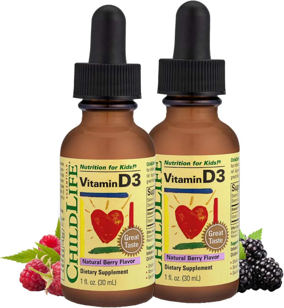 CHILDLIFE ESSENTIALS Gotas de Vitamina D3 para Bebés y Niños - 500 UI - Sabor a Bayas - 3 botellas de 30 ml – Image 9
