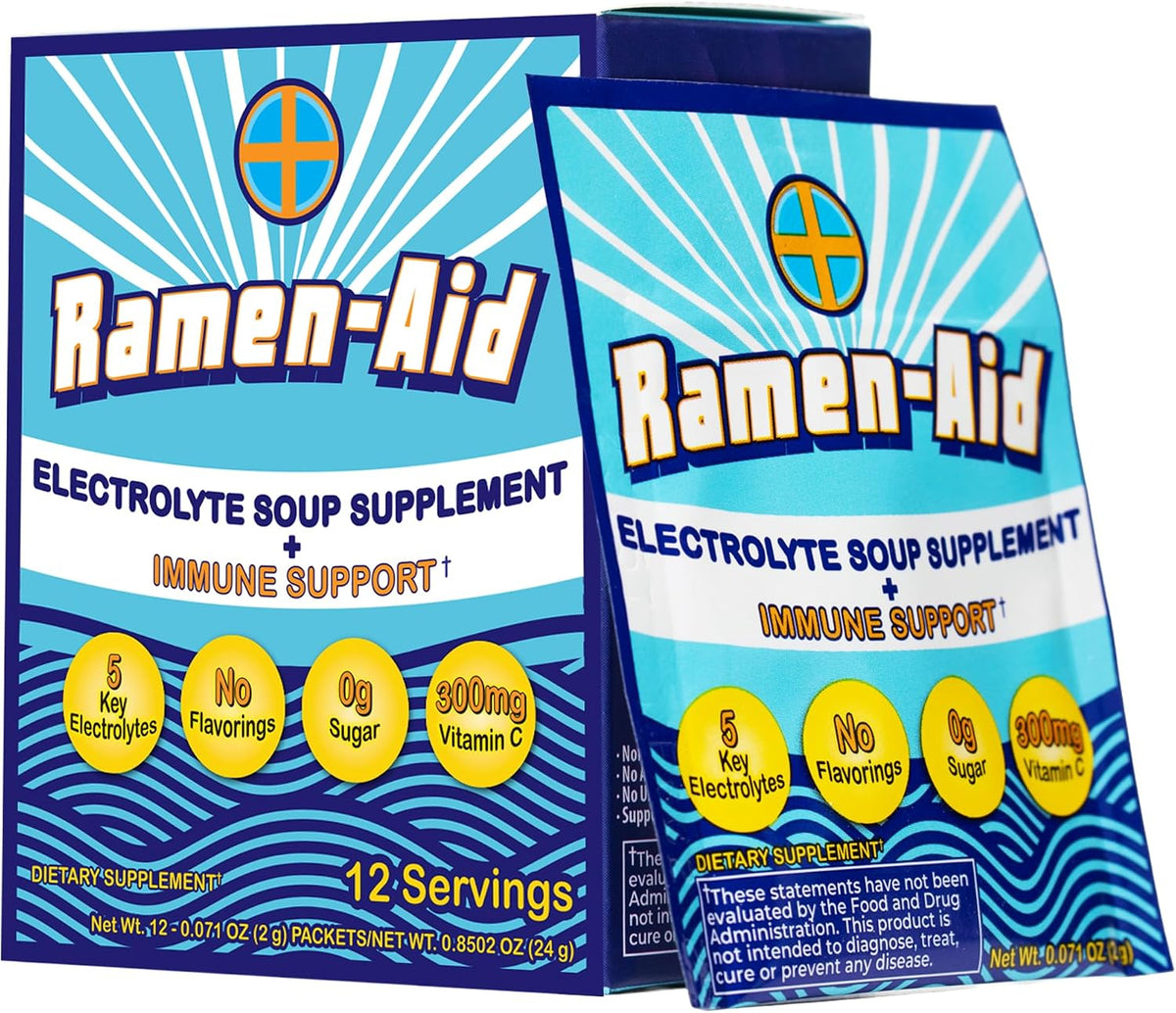 Ramen-Aid Suplemento de Electrolitos con Vitamina C, 12 Sobres - görsel 1