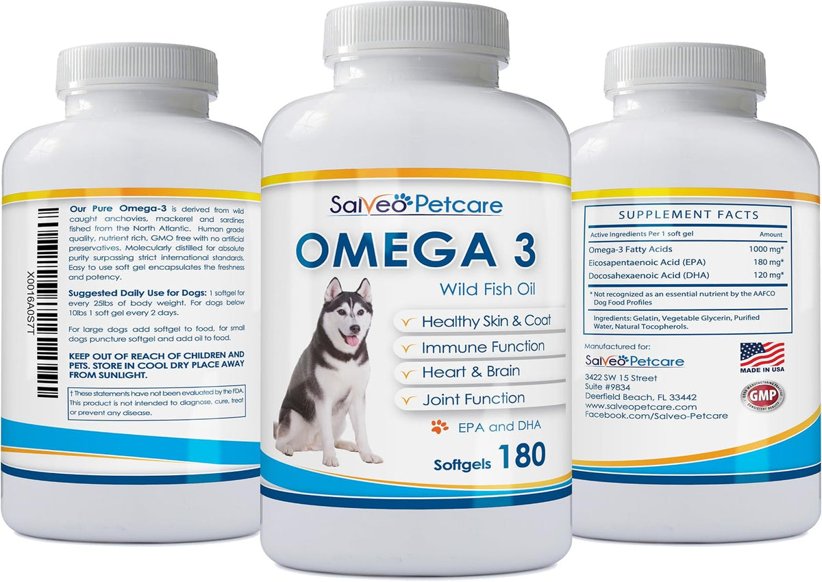 Omega 3 Fish Oil para Perros - 180 Cápsulas – Pureza: La destilación molecular elimina metales pesados y otras – Image 6