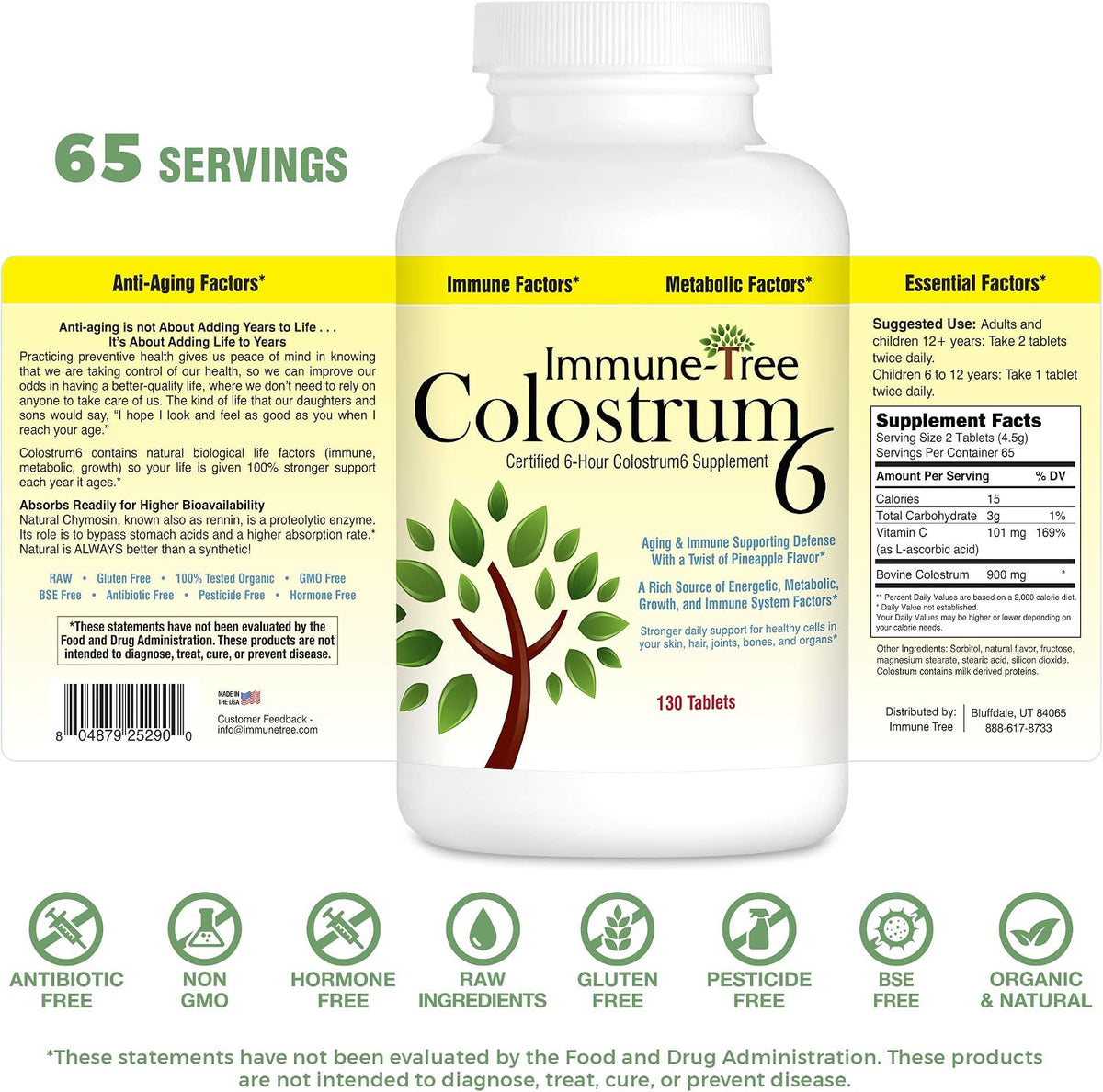 Immune Tree Colostrum6, Certified 6-Hour – Lactoferrina: ayuda a la absorción de hierro y apoya la respuesta – Image 2