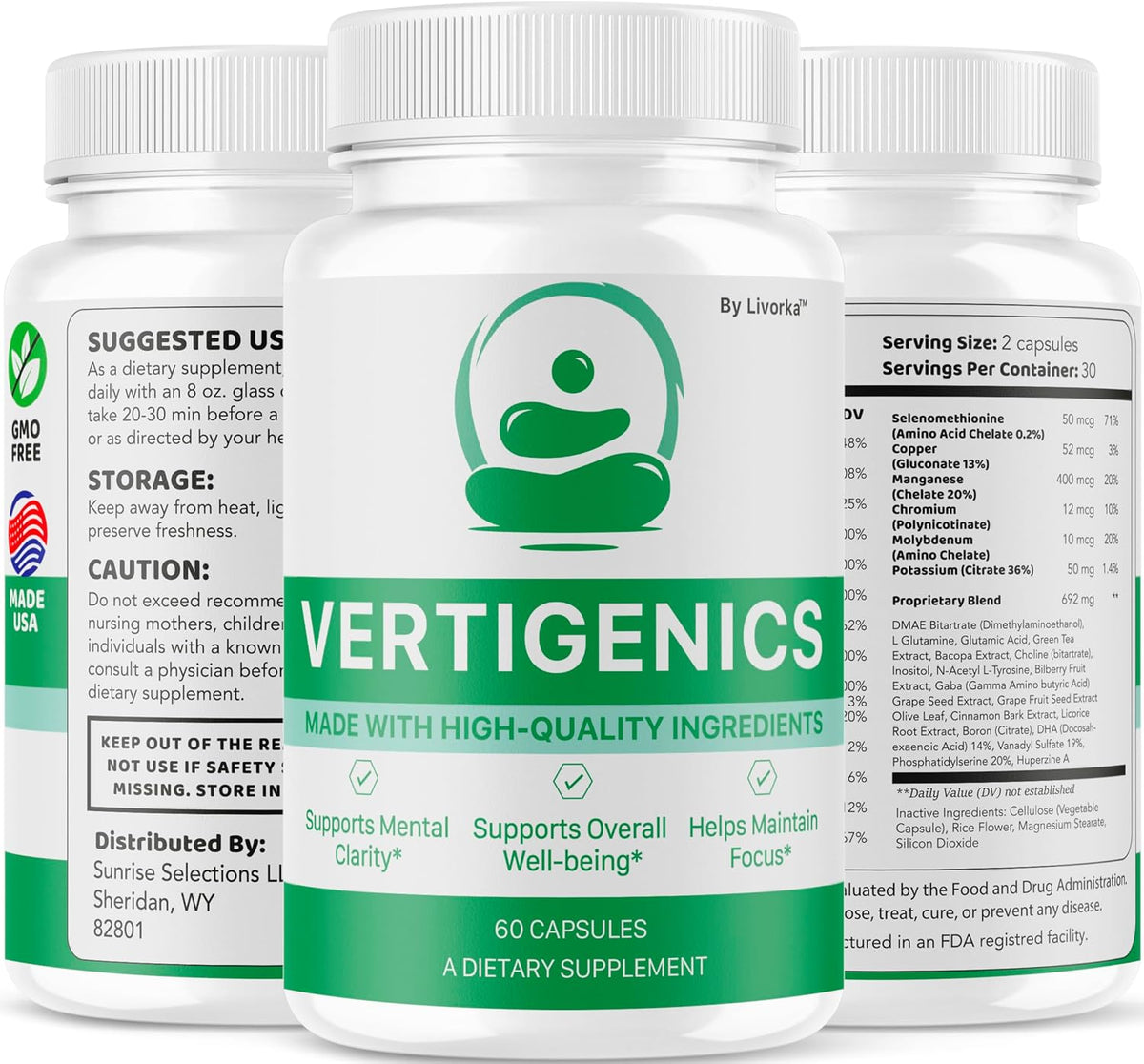 Vertigenics Cápsulas (Pack de 2) - Suplemento Avanzado para la Salud Cerebral, Fórmula Natural, 120 Cápsulas para 2 Meses – Image 5