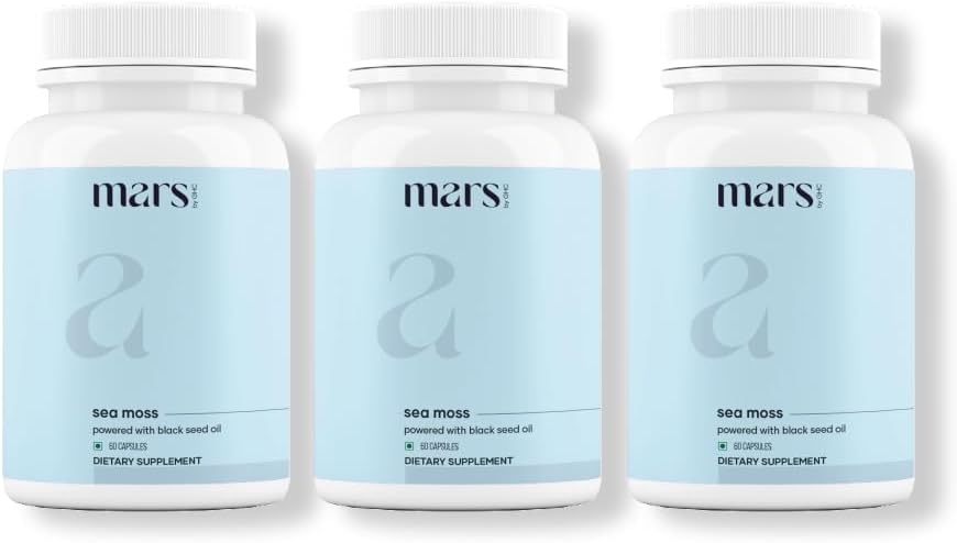 Mars Sea Moss Caps Surge Natural - 60 Cápsulas (Pack de 3)