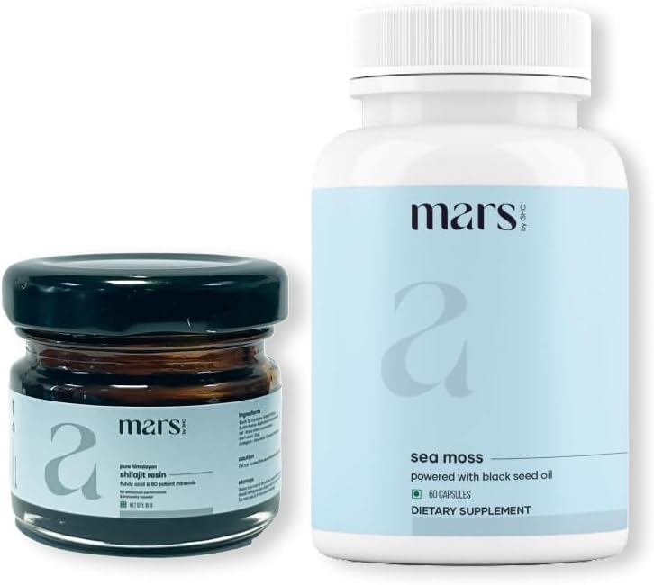Mars by GHC Vitality Booster Combo | Shilajit y Sea Moss (60 cápsulas)