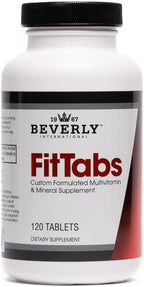 Beverly International Fit Tabs Multivitamínico y Mineral Diario con Hierro Peptonato, 120 Comprimidos