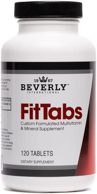 Beverly International Fit Tabs Multivitamínico y Mineral Diario con Hierro Peptonato, 120 Comprimidos