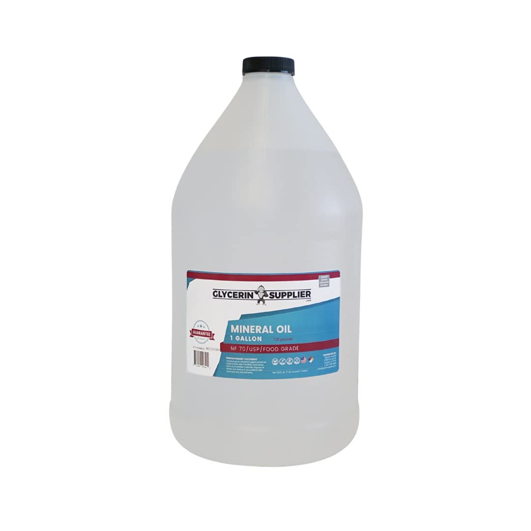 Aceite Mineral (1 Galón) - Grado USP/NF - Fabricado en EE. UU. - Vegano - No GMO - 3.78 L