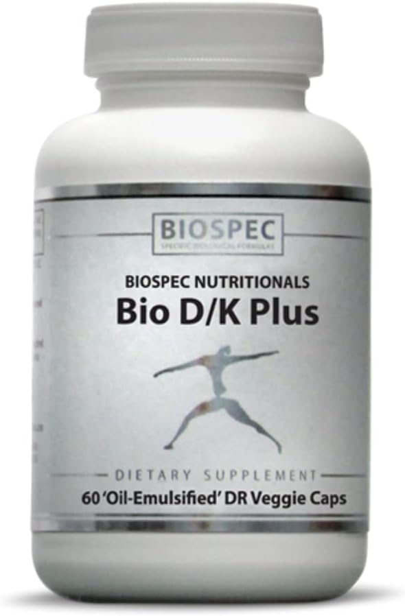 Bio D/K Plus - Vitamina D3 5000 UI + K2 (MK-7) 200 mcg, 60 Cápsulas