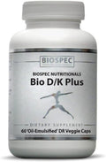 Bio D/K Plus - Vitamina D3 5000 UI + K2 (MK-7) 200 mcg, 60 Cápsulas