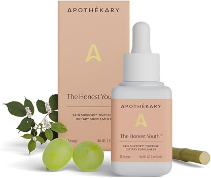 Apothékary The Honest Youth, Gotas Líquidas de Colágeno y Apoyo para la Piel con Hongo Reishi y Tremella, Vegano, Sin – Image 1