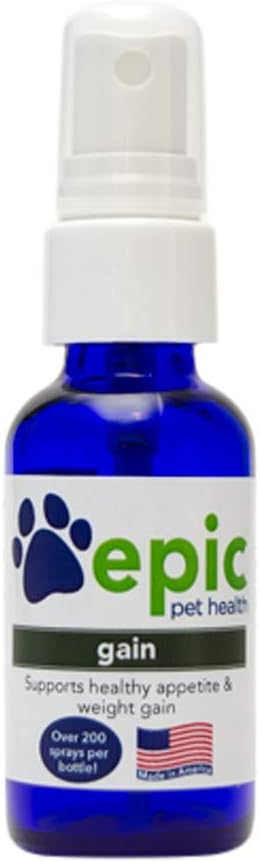 Epic Pet Health Gain - Suplemento líquido natural para aumentar el apetito en mascotas enfermas (Pulverizador, 59 ml)