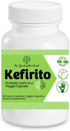 Kefirito Daily Symbiotic Formula – Suplemento Simbiótico Diario con Probióticos y Prebióticos, 60 Cápsulas