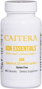 ADK Essentials Suplemento de Vitaminas A, D3 y K2 (MK-7) - Apoyo para huesos, corazón e inmunidad, Vegano, 60 cápsulas