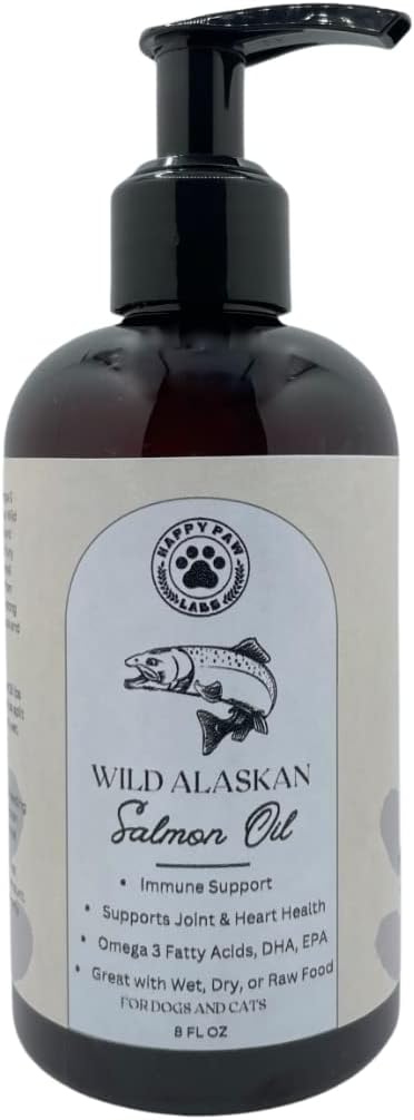 Aceite de Salmón Salvaje de Alaska Puro para Perros y Gatos - Omega 3, EPA y DHA Naturales - 236 ml