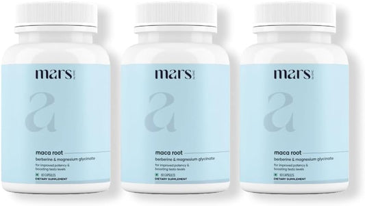 mars by GHC Maca Root Caps (Ginseng) con Magnesio y Berberina - 60 Cápsulas (Pack de 3)