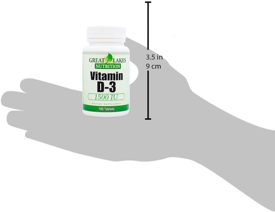 Great Lakes Nutrition Vegan Vitamin D3, 1500 IU, 100 Capsules