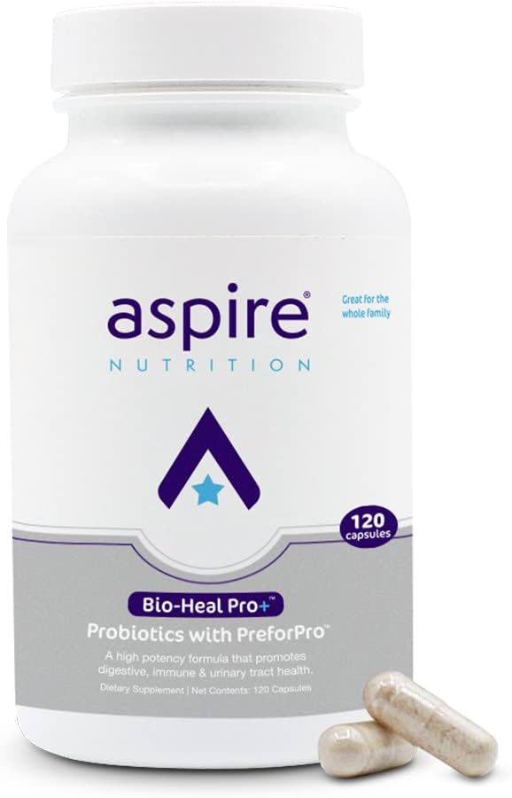Aspire Nutrition Bio-Heal Pro+ 6-en-1 Probiótico en Polvo – Fórmula Diaria para Mujeres, Hombres y Niños – 30 Días