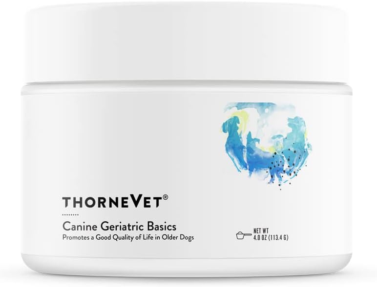 ThorneVET Canine Geriatric Basics – Fórmula en polvo multivitamínico/mineral para perros mayores, 90 dosis