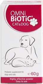 Omni-Biotic Probióticos para Perros y Gatos - Polvo para la Salud Digestiva y Equilibrio de la Microbiota con Lactobacillus acidophilus - Probióticos Premium para Mascotas