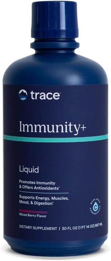 Trace Minerals Liquid Immunity+ con Saúco, Zinc, Vitaminas C y D – 887 ml