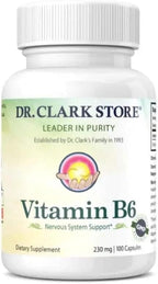 Dr. Clark Vitamin B6 Supplement, 230mg, 100 Cápsulas