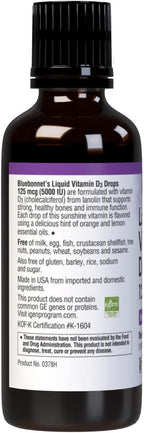 Bluebonnet Nutrition Vitamin D3 Drops 5000 IU, Citrus Flavor, 30 ml