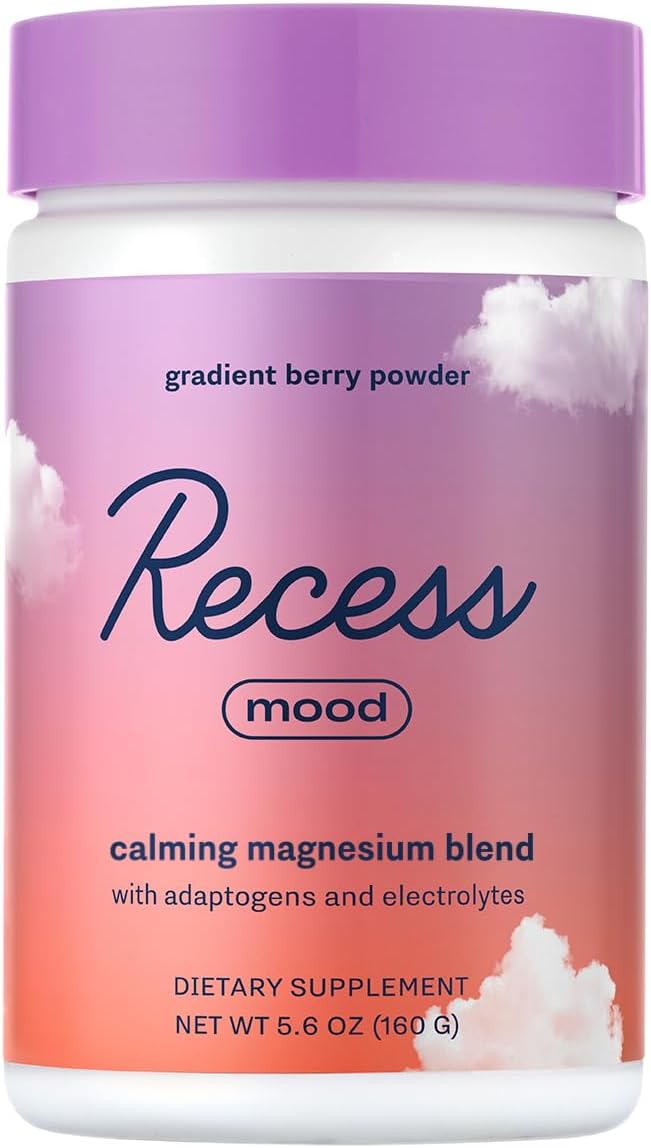 Recess Mood Powder - Calming Magnesium L-Threonate con Pasiflora, L-Teanina y Electrolitos - Sabor Limón Cítrico (28 porciones)