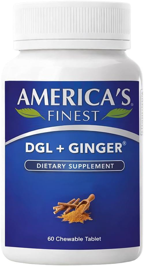AFI DGL Plus Jengibre - 60 Comprimidos Masticables para la Salud Digestiva