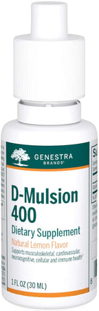 Genestra Brands D-Mulsion 400 - Suplemento Líquido de Vitamina D - Sabor Natural a Limón - 1.110 Dosis