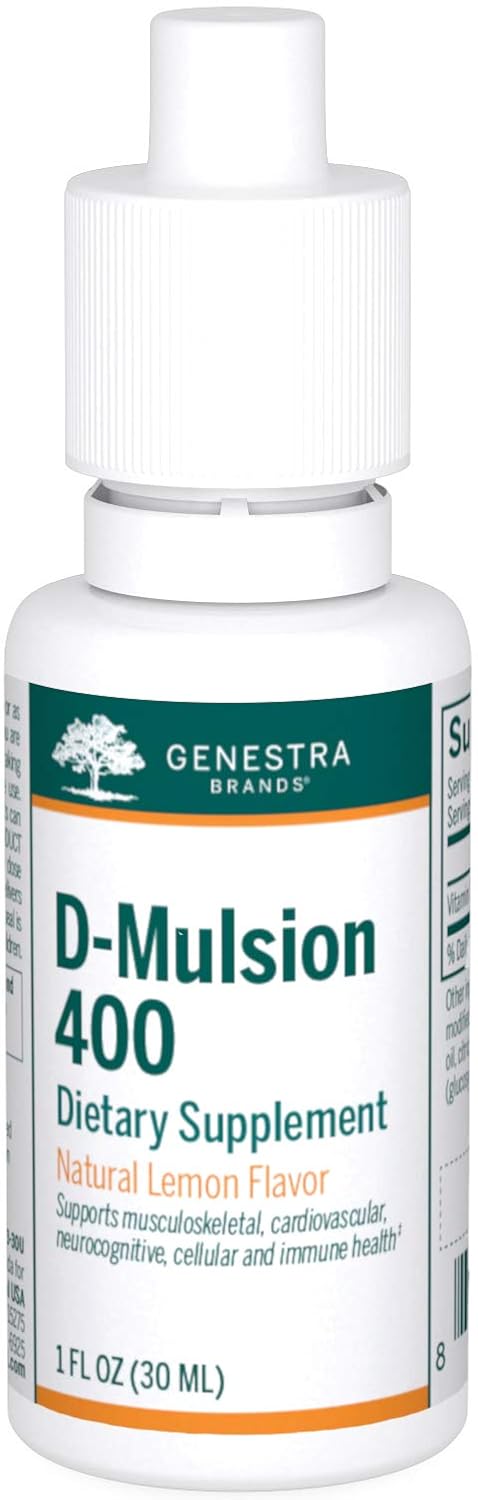 Genestra Brands D-Mulsion 400 - Suplemento Líquido de Vitamina D - Sabor Natural a Limón - 1.110 Dosis