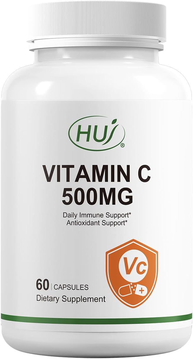 HUJ Vitamina C 500mg, Apoyo Inmunológico y Antioxidante, 60 Cápsulas
