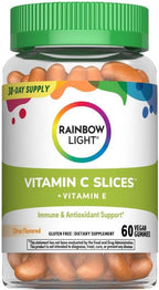 Rainbow Light Vitamin C Gummies | 60 Count | Citrus Flavored | with Vitamin E | Immune & Antioxidant Support for Adults and Kids