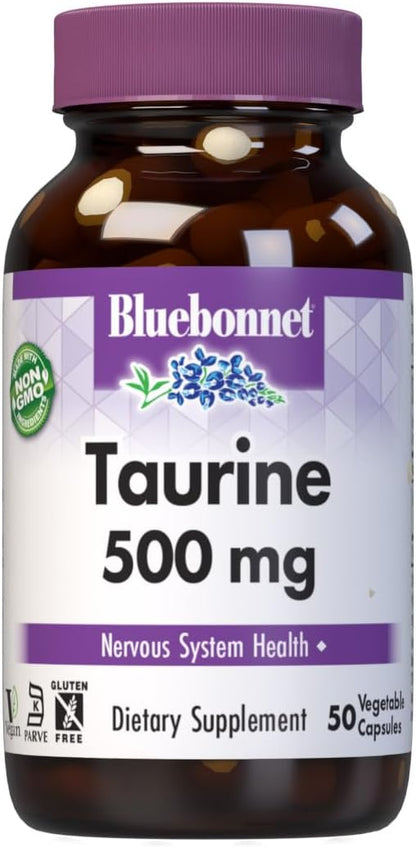 Bluebonnet Taurina 500 mg - 50 Cápsulas Veganas – Image 1