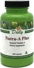 Daily Manufacturing Nutra-A Plus™ (Vitamina A Vegetariana: Palmitato y Betacaroteno) 250 Cápsulas Vegetarianas