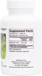 Supreme Nutrition Shatavari Supreme - 90 Cápsulas Vegetarianas de Raíz de Shatavari Pura