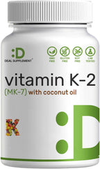 DEAL SUPPLEMENT Vitamina K2 MK-7 200mcg, 240 Cápsulas Blandas con Aceite de Coco