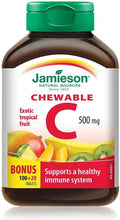 Jamieson Vitamina C Sabor Tropical 500 mg, 120 Comprimidos