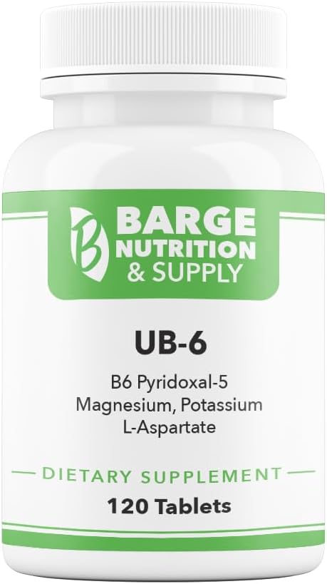 Barge Nutrition & Supply UB-6 – Complejo de Magnesio, Potasio y Vitamina B6 (120 Comprimidos)