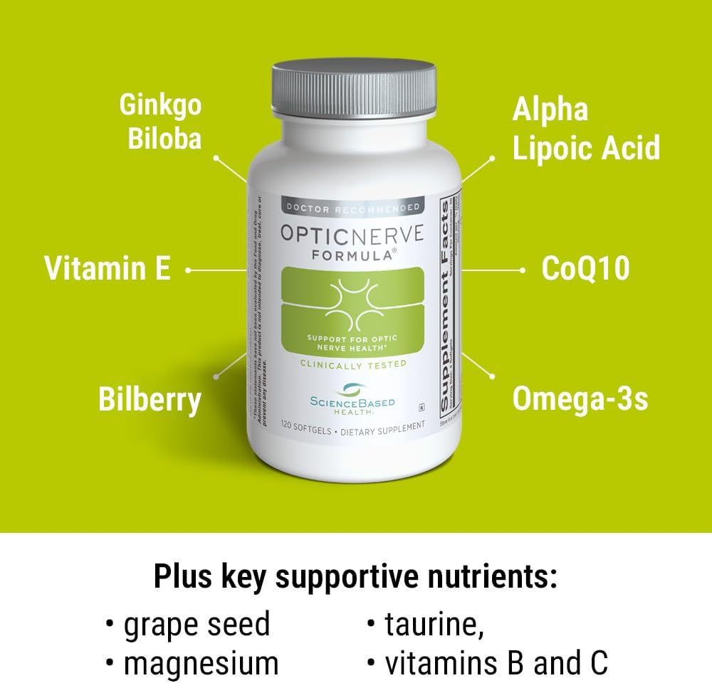 ScienceBased Health Fórmula para el Nervio Óptico – Suplemento Ocular con Omega-3, CoQ10 y Ácido Alfa-Lipoico – 30 Días