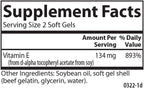 Carlson E-Gems 200 UI (134 mg), Vitamina E de Origen Natural, 250 Cápsulas Blandas