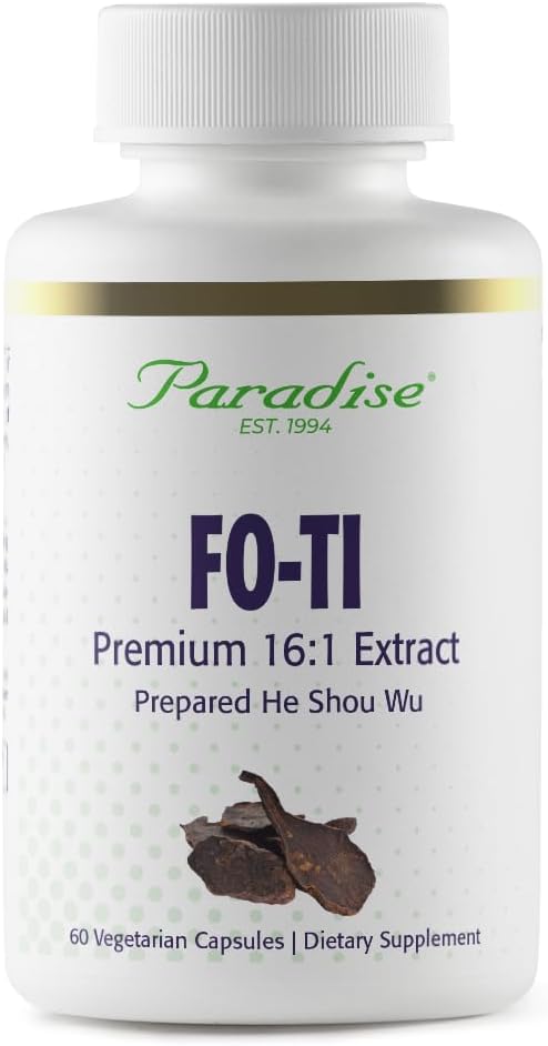 Paradise Herbs Fo-Ti He Shou Wu Extracto de Raíz, 16:1, 60 Cápsulas Vegetales
