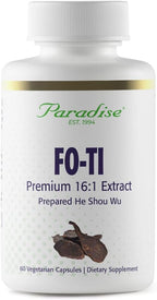 Paradise Herbs Fo-Ti He Shou Wu Extracto de Raíz, 16:1, 60 Cápsulas Vegetales