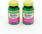 Biotina 5000 mcg Cápsulas Blandas – Suplemento de Vitamina B7 para Cabello, Piel y Uñas