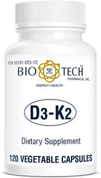 Bio-Tech D3-K2 120 Cápsulas Vegetales