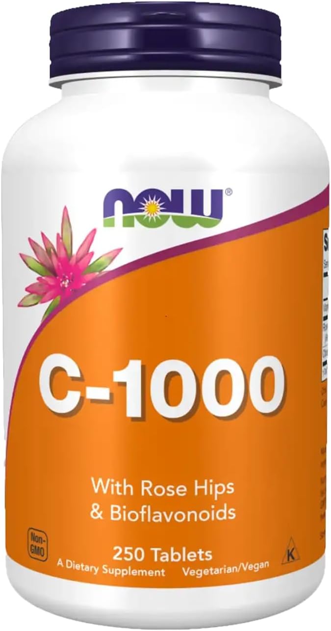 NOW Foods C-1000 con Rosa Mosqueta, Liberación Sostenida – 250 Comprimidos