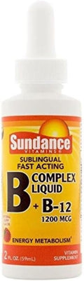 Sundance Vitamins Complejo B + B12 1200 mcg Líquido Sabor Bayas - 2 oz, Pack de 3