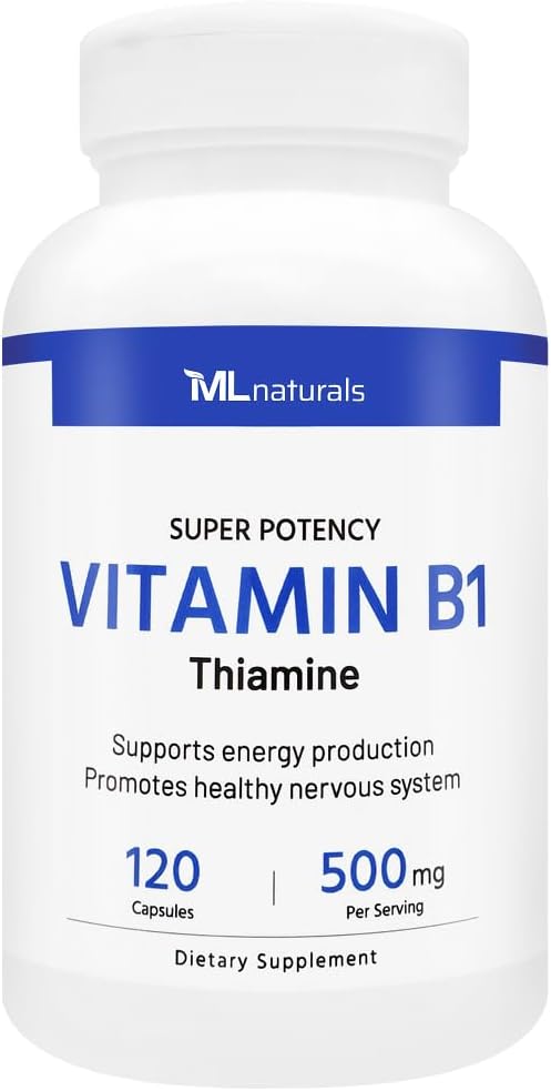 ML Naturals Vitamina B1, 500 mg, 120 Cápsulas