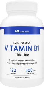 ML Naturals Vitamina B1, 500 mg, 120 Cápsulas